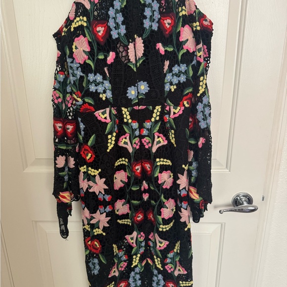 Rare Thurley Floral black midi dress - Picture 3 of 5